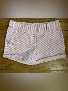 🩷💕NWOT Vineyard Vines White & Pink Lipstick Striped Bermuda Shorts Size 2🩷💕